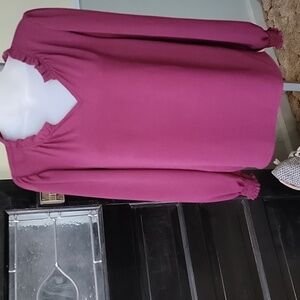 #34 les Amis Elegant Purple Blouse Smocking, Pleating, Ruffles Women Size S,M,L